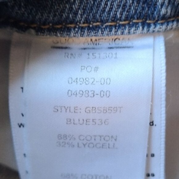 GOOD AMERICAN GOOD BOY SPLIT HEM RIPPED JEANS HIGH RISE STRAIGHT LEG sz 12/31 - Picture 8 of 8